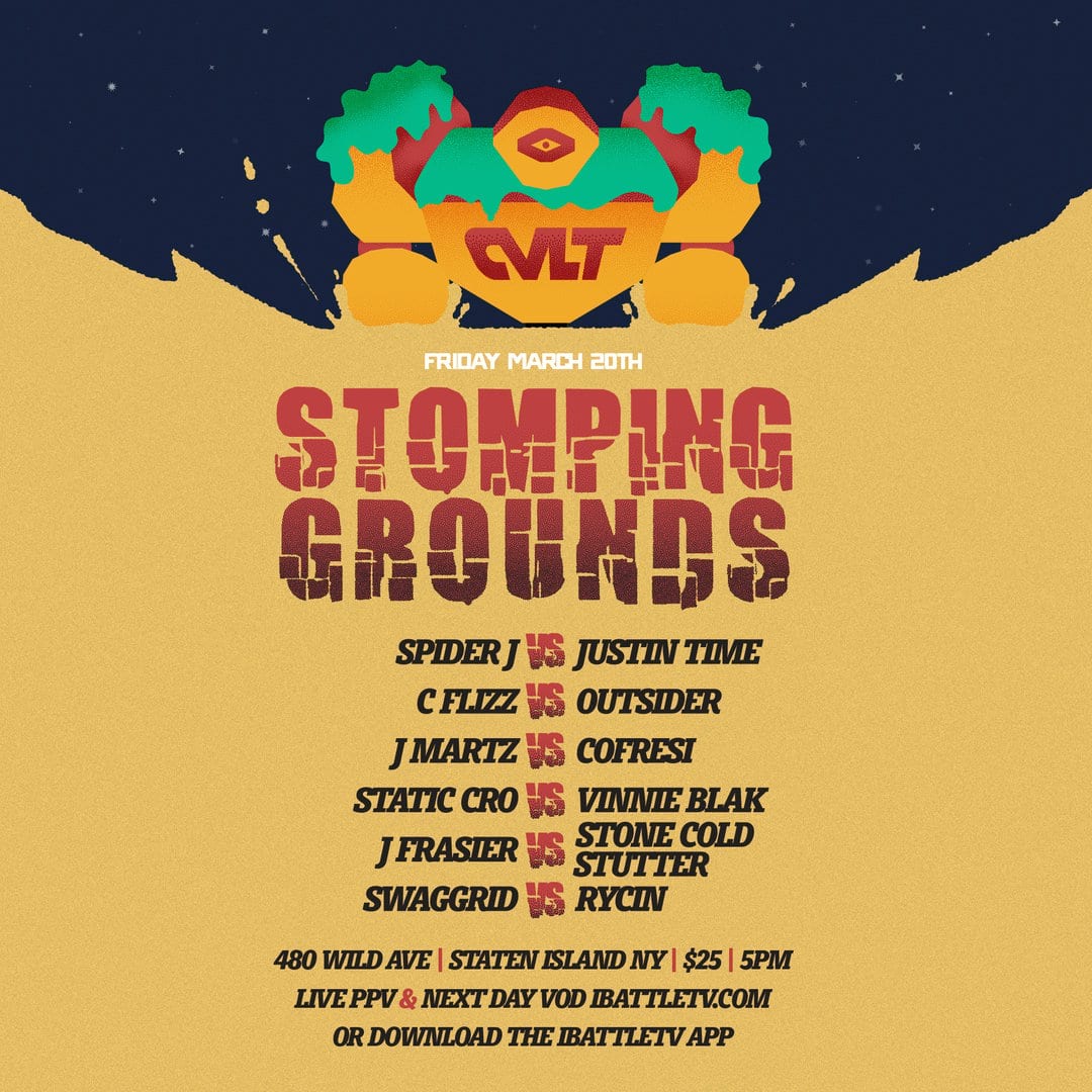 Stomping Grounds flyer and poster illustration design for iBattle TV.